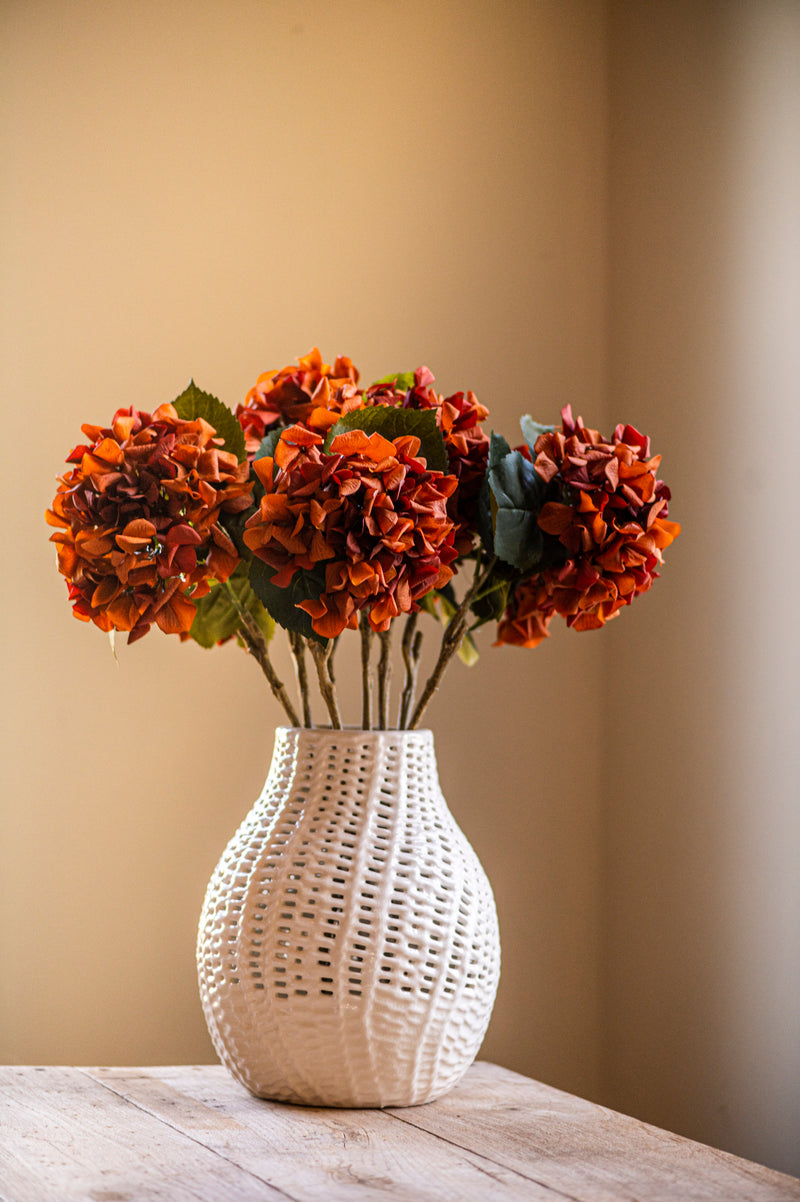 24.5 Inch Orange Real Touch Hydrangea