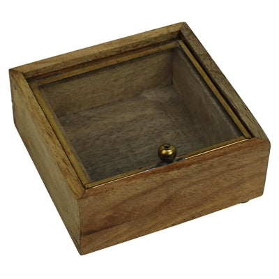 SIBELLA BOX, WOOD & BRASS - SM