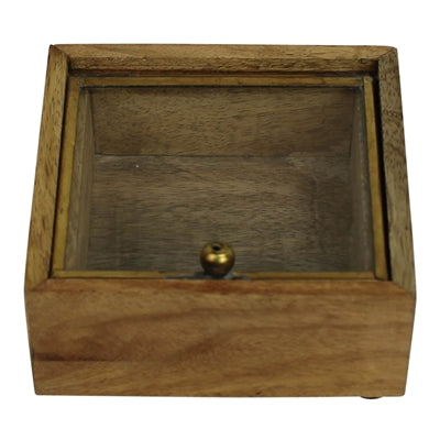 SIBELLA BOX, WOOD & BRASS - SM