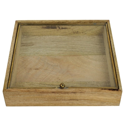 SIBELLA BOX, WOOD & BRASS - LRG