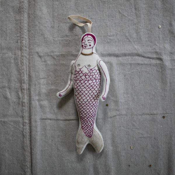 Mer Person - Cotton & Lavender filled Ornament Doll, Mermaid