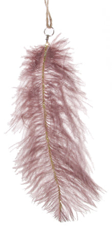 Ostrich feather purple gold glitter stri
