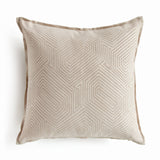 Geo Square Indoor-Outdoor Pillow 24", Tan & Cream