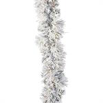 9' X 14" ICELAND FIR GARLAND, FLOCKED,PRE-LIT W/70 CLEAR LIGHTS, 165 TIPS