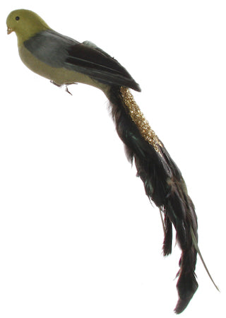 Feather bird glitter tail green 45cm