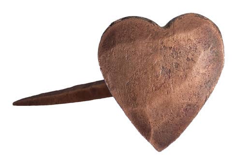 Hand forged Small Copper Heart Nail, India