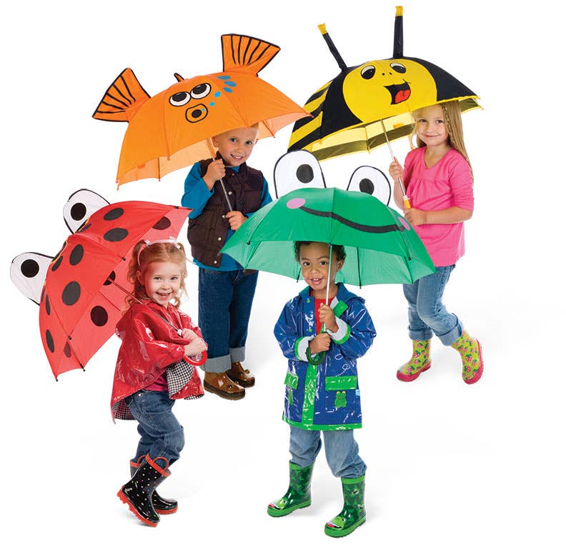 Kids Umbrella Assortment, Frog, Bee, Ladybug