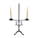 23" Adjustable Wrought Iron Double Candle Holder