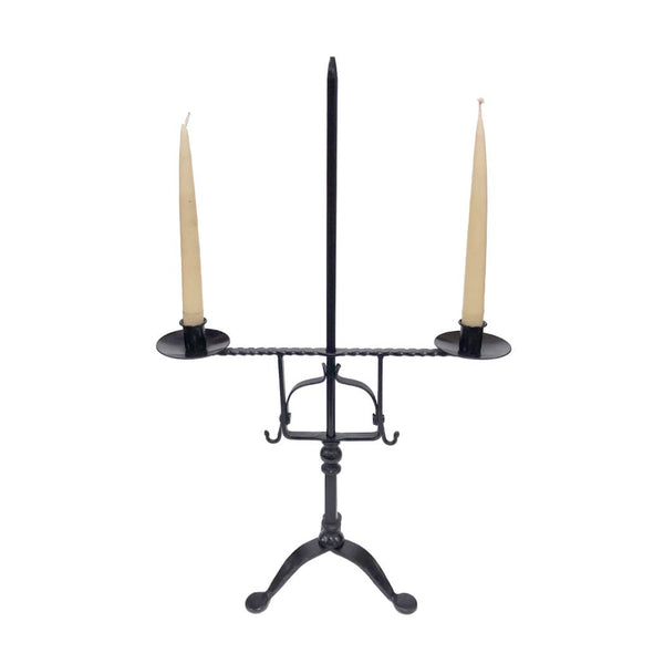 23" Adjustable Wrought Iron Double Candle Holder