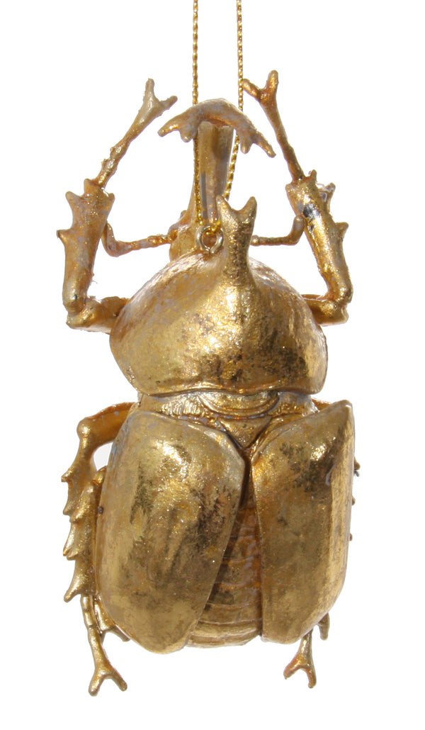 Beetle ornament gold 10cm