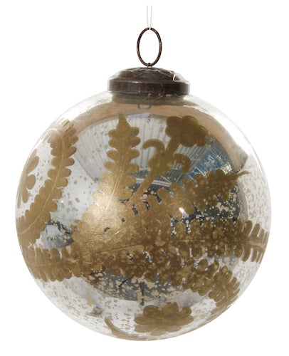 Glass ball antique silver gold cutted 13
