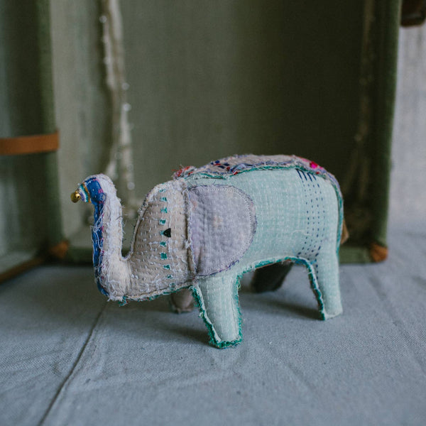 Kantha Baby Elephant - Soft Cotton Art Doll