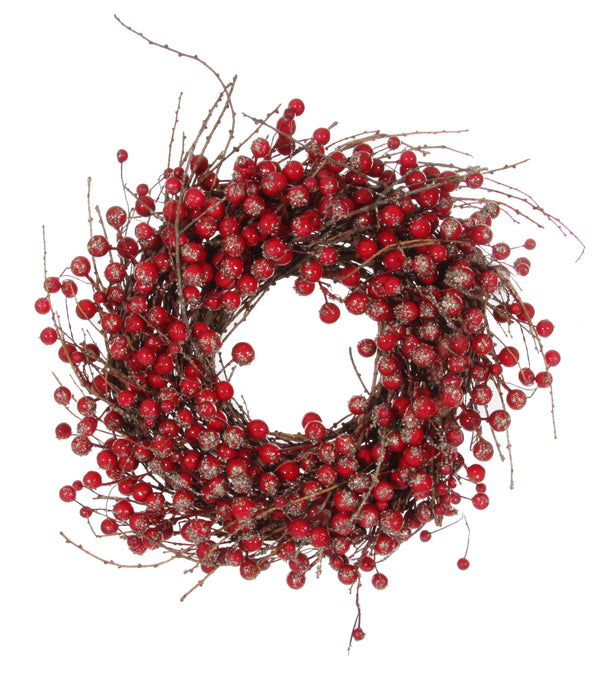 Berry wreath red silver glitter d38cm