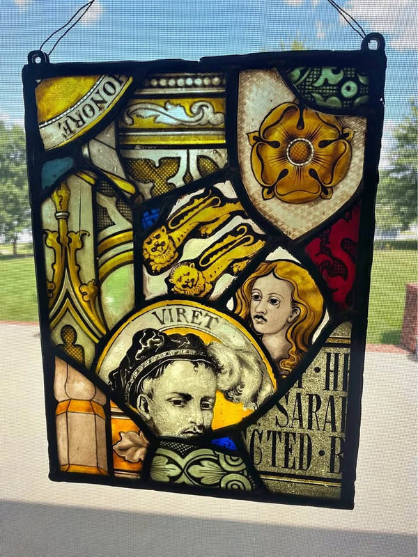 Antique Stained Glass Panel
