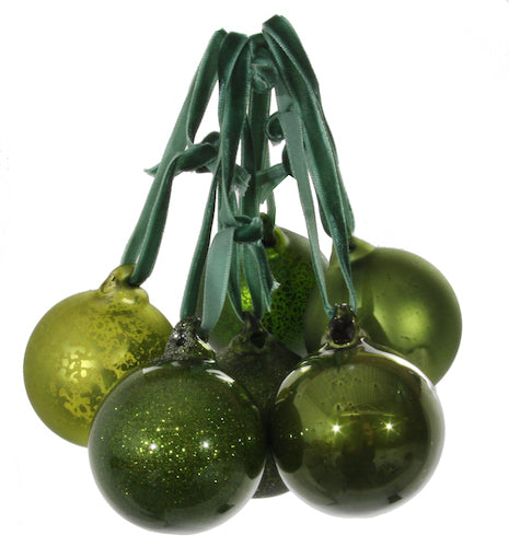 Glass ball green mix 6 5cm
