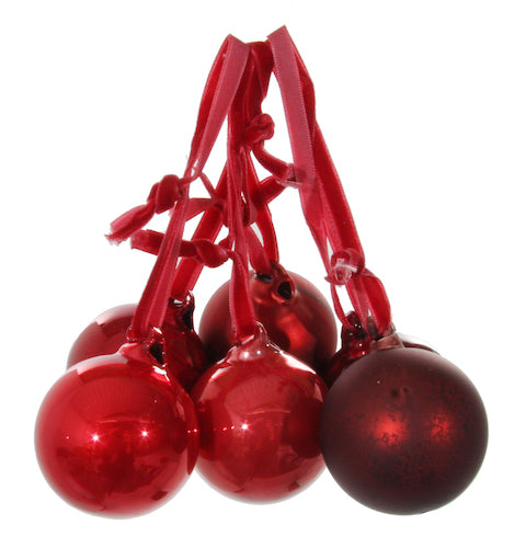 Glass ball red mix 6 5cm