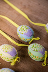Pastels with Floral Basket Hand painted egg - Small