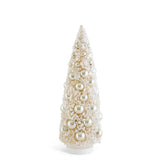 Cream Bottle Brush Trees w/Champagne Ornaments