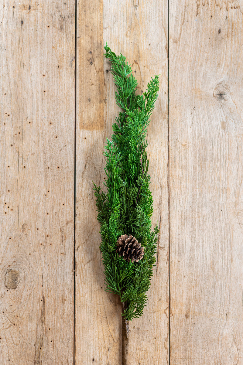 42.5 Inch Real Touch Cedar Pine Branch w/Twigs and Pinecones