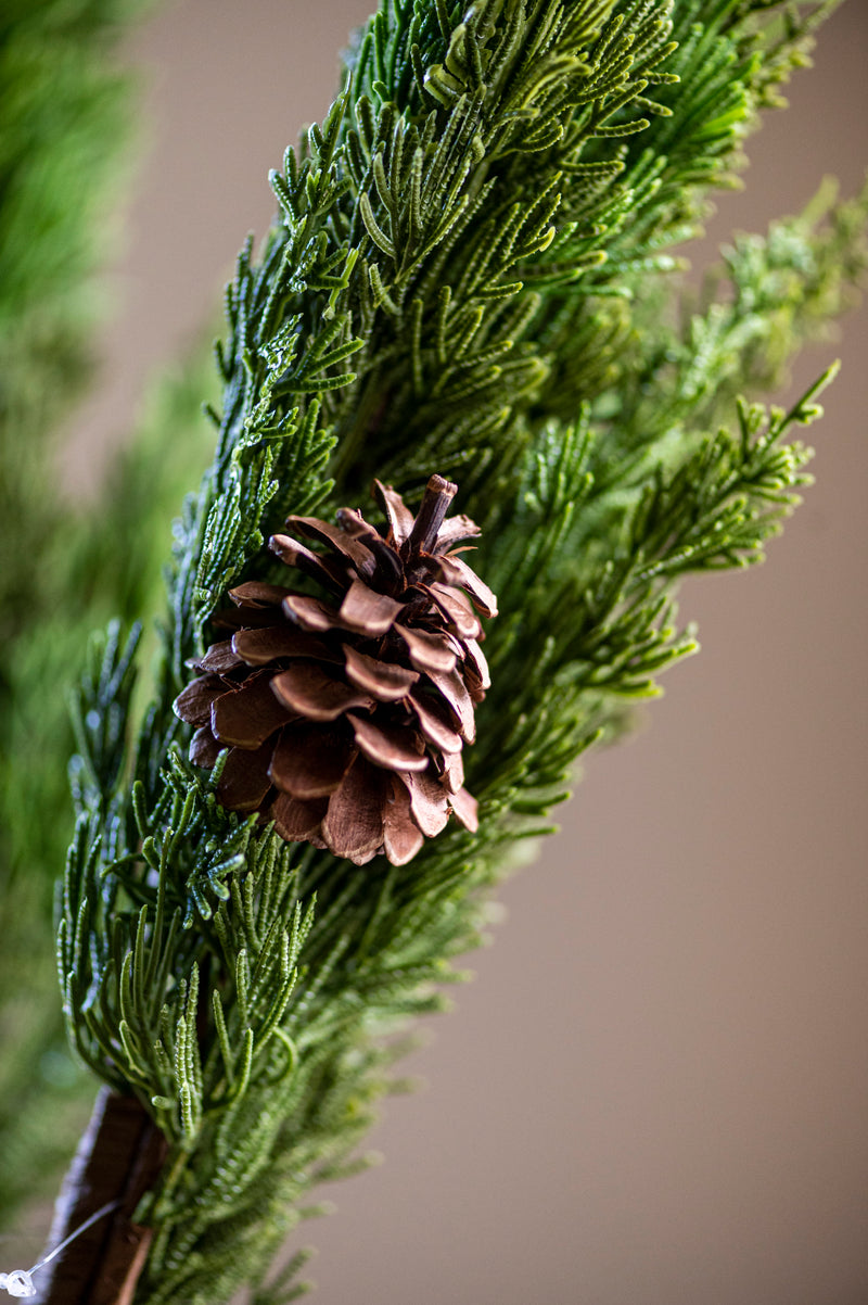 42.5 Inch Real Touch Cedar Pine Branch w/Twigs and Pinecones