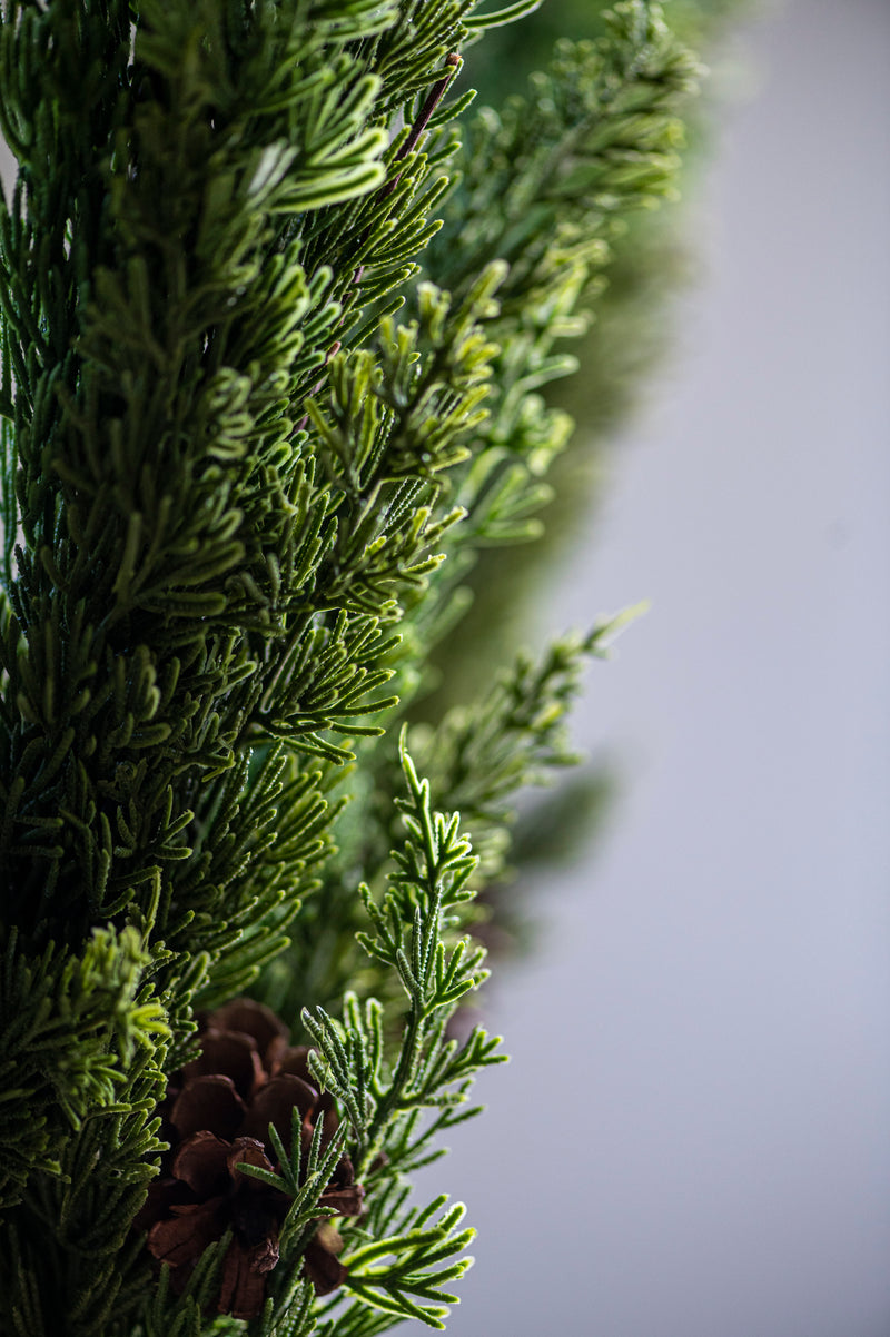 42.5 Inch Real Touch Cedar Pine Branch w/Twigs and Pinecones