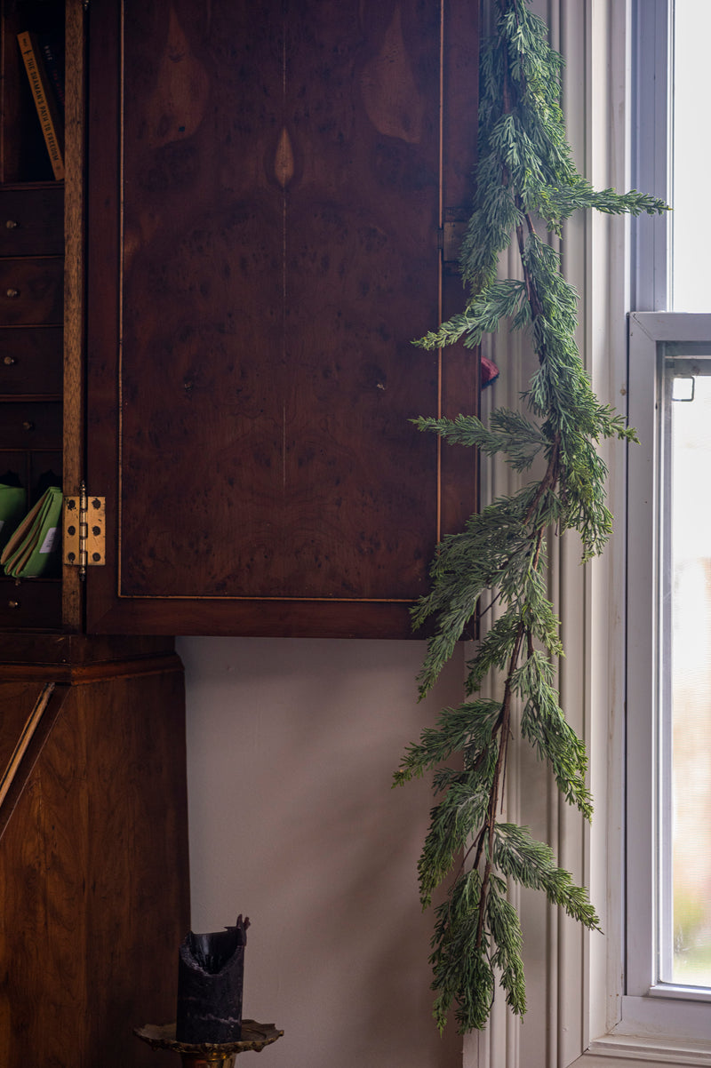 50 Inch Powdered Real Touch Cedar Garland