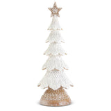 18.5 Inch White Resin Glittered Gingerbread Tree