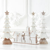 18.5 Inch White Resin Glittered Gingerbread Tree