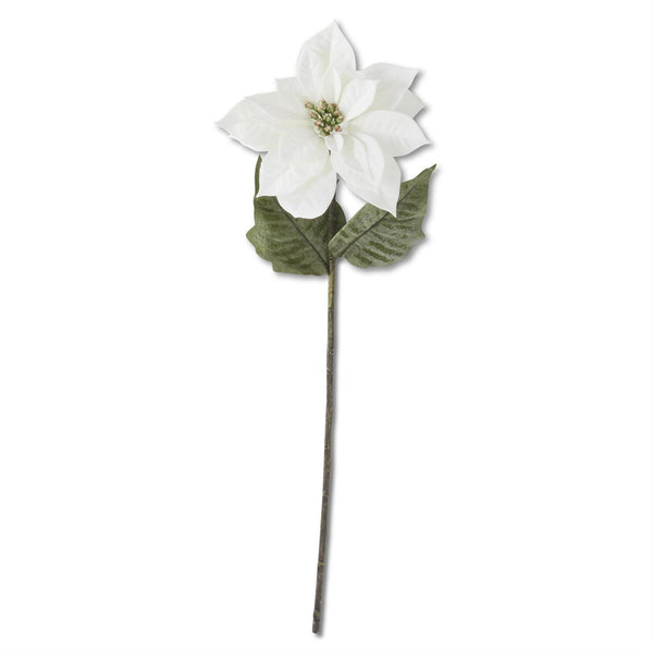29 Inch White Poinsettia Stem