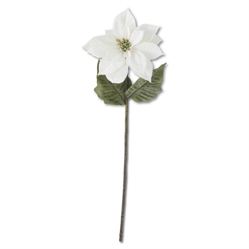 29 Inch White Poinsettia Stem
