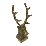 4-1/4" Antiqued Brass Stag Pen Holder/Paperweight