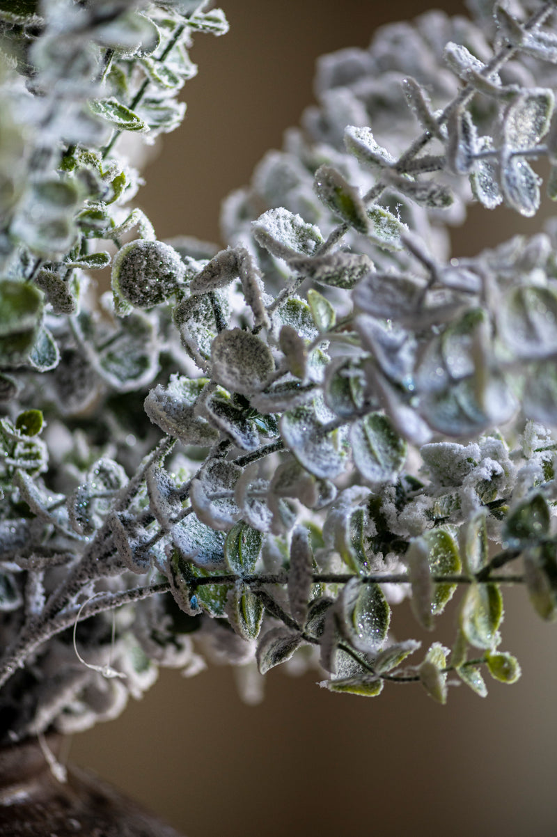 32 Inch Snowy Flocked Eucalyptus Stem
