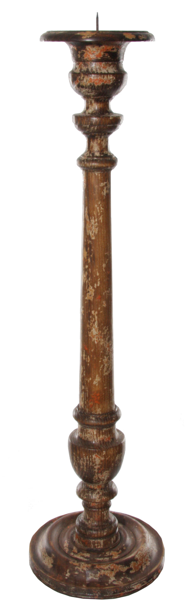 Wooden candle stand brown 76cm
