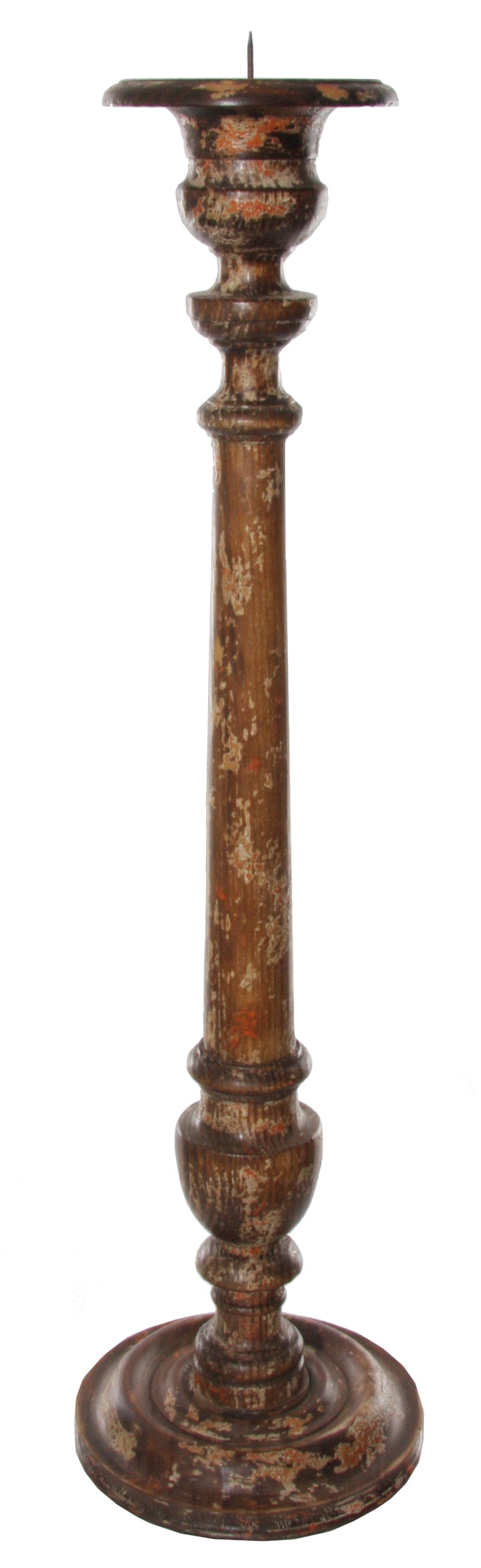 Wooden candle stand brown 76cm