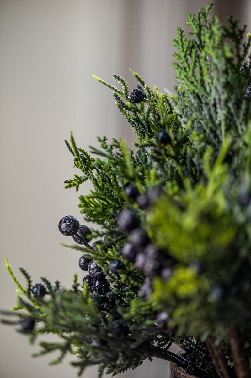 16.25 Inch Cedar & Blueberry Bundle (6 Stem)