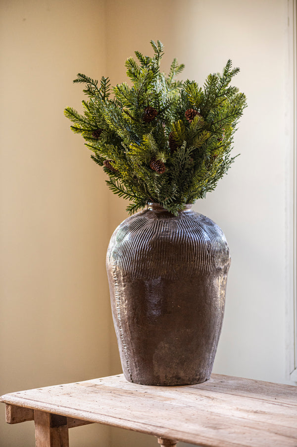 30 Inch Mixed Pine Real Touch Stem w/Pinecones