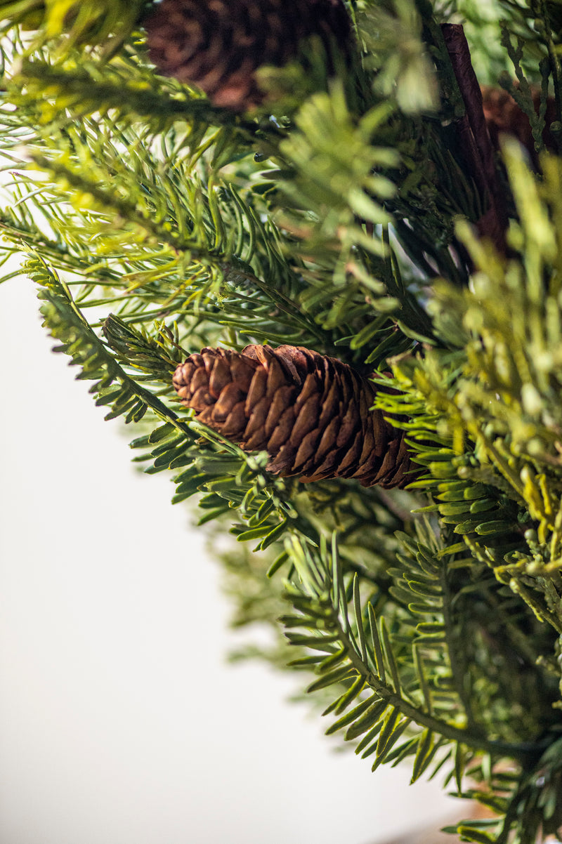 30 Inch Mixed Pine Real Touch Stem w/Pinecones
