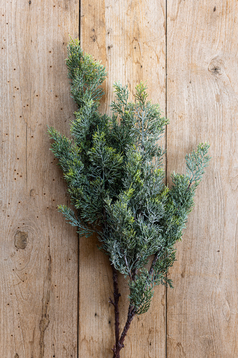 33 Inch Glittered Cedar Branch