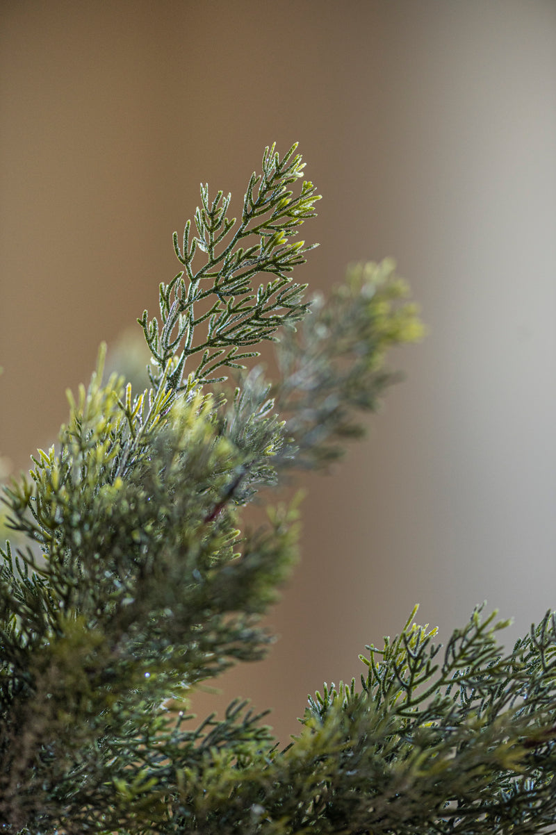 33 Inch Glittered Cedar Branch