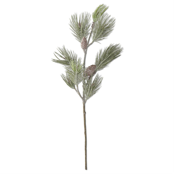 38 Inch Glittered Long Needle Pine Stem w/Cones