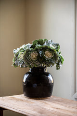 18.5 Inch Glitter Flocked Cabbage Stem