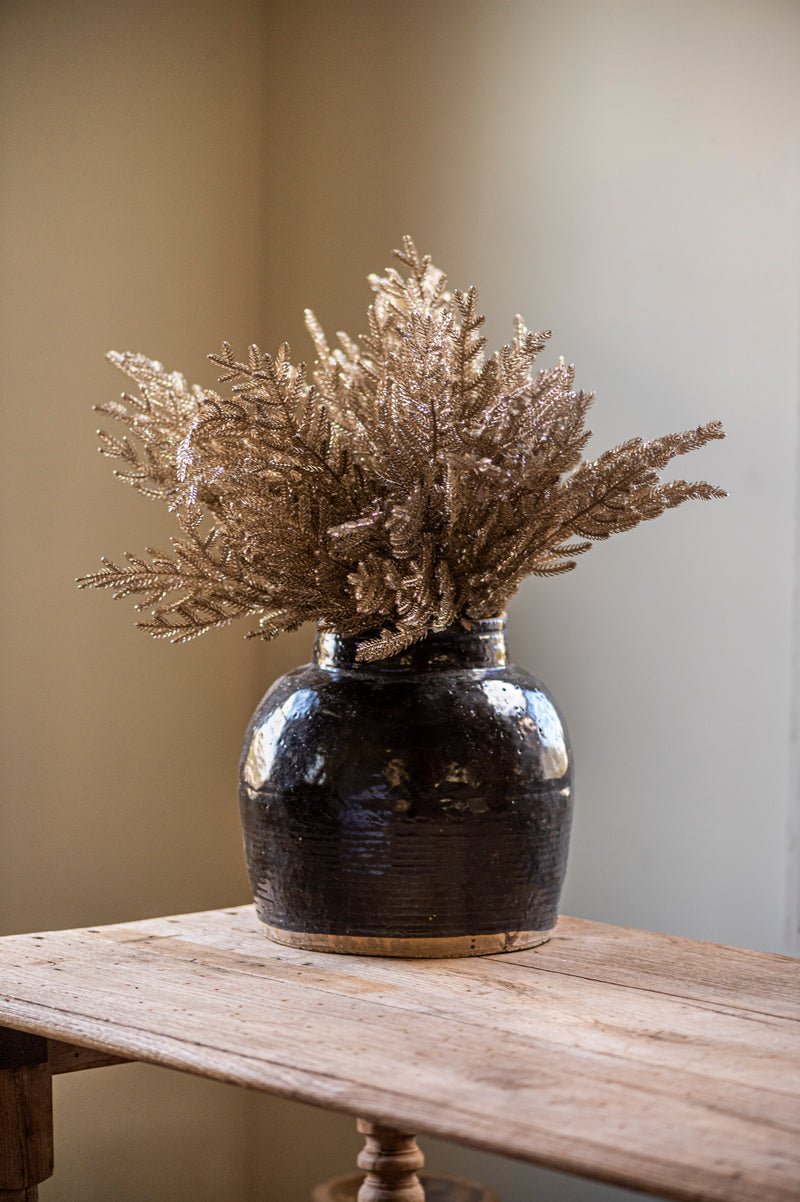 20.5 Inch Gold Glittered Bush