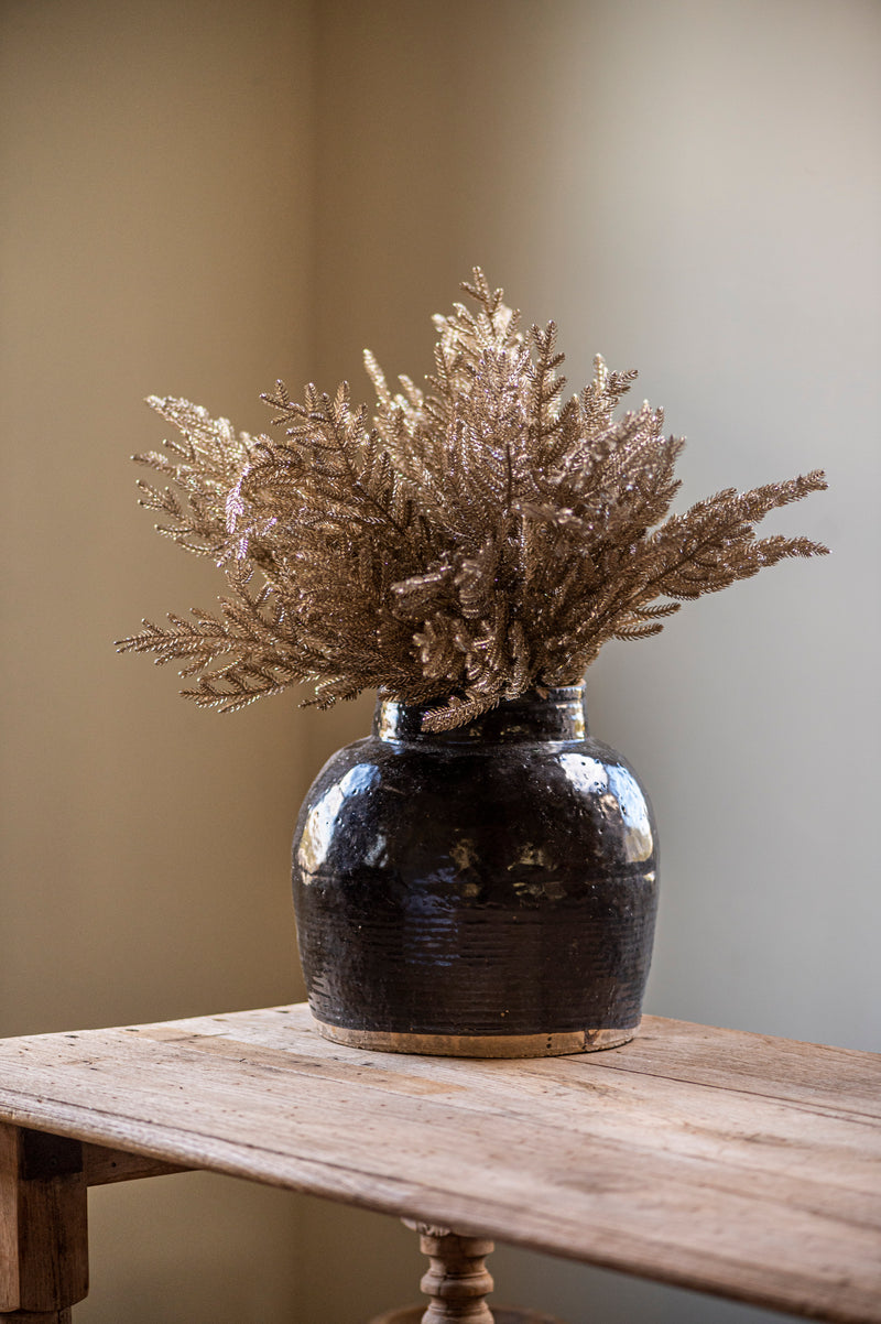 20.5 Inch Gold Glittered Bush