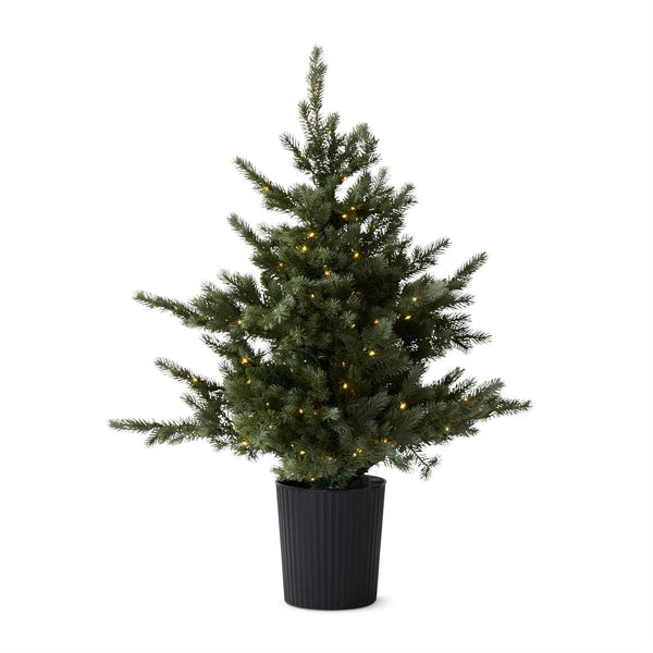 36 Inch LED Pine Tree in Black Pot w/Multi Function