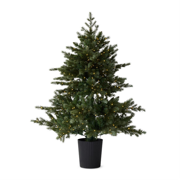 48 Inch LED Pine Tree in Black Pot w/Multi Function