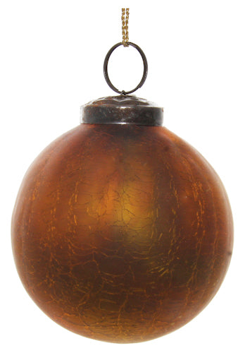 Glass ball gold crackled 7cm