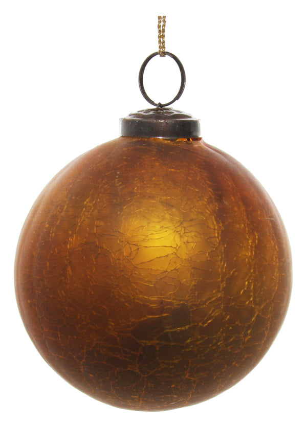 Glass ball gold crackled 10cm