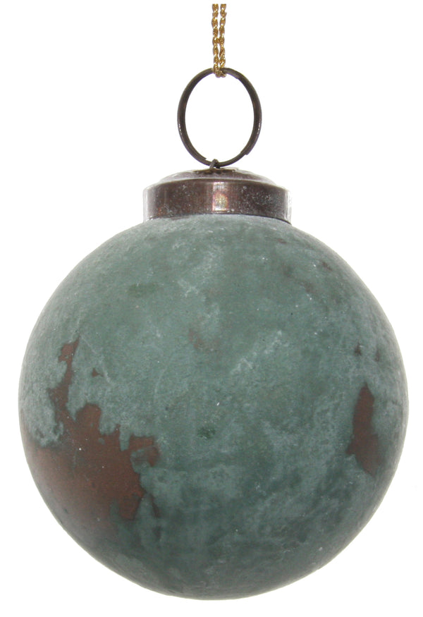 Glass ball copper blue oxidized 7cm