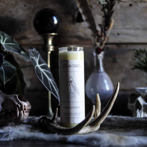 Creativity. Dressed Candle.