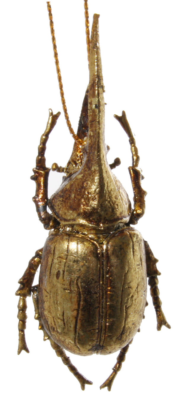 Beetle ornament antique gold 8cm